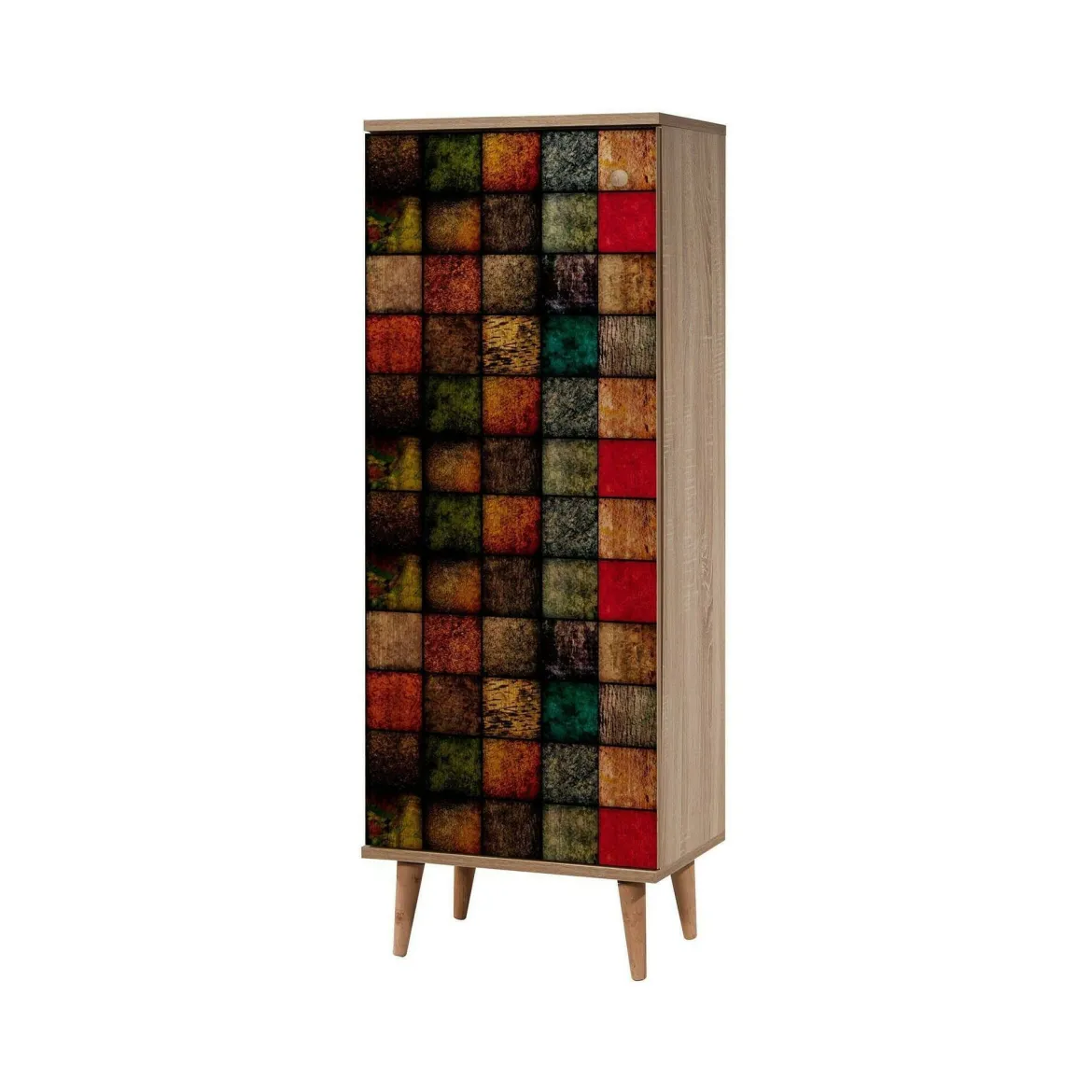 Scarpiera design legno e multicolore 50x135h cm in legno - Giadeite