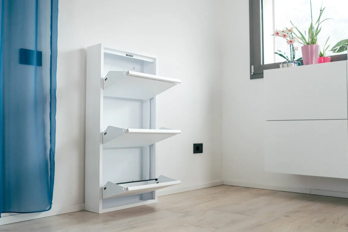 Scarpiera Dpapi, 50x15h103 cm, Bianco