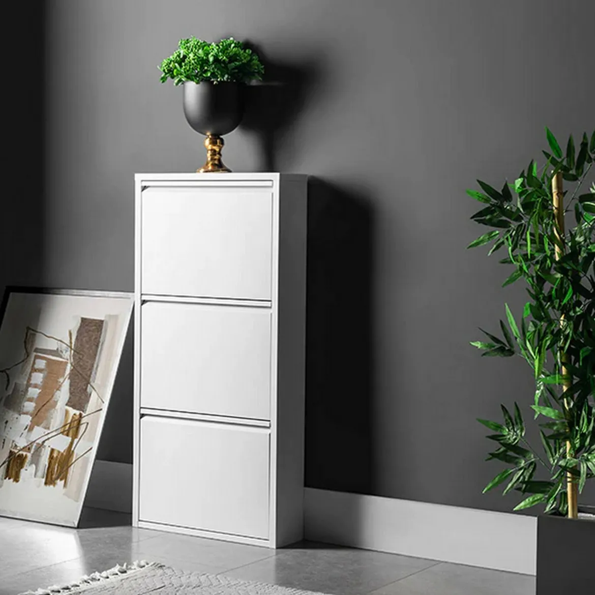 Scarpiera Dpapi, 50x15h103 cm, Bianco