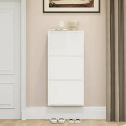 Scarpiera funzionale 3 ante bianca 50x104h cm in metallo - Alexa