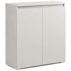 Scarpiera Grigio Chiaro 3 Ripiani 2 Ante 80x37x102h cm, Gola per Apertura Ante Made in Italy - Astrina