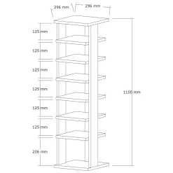 Scarpiera Marrone Noce 8 Paia 8 Ripiani 30x30x110h cm, 7 Vani - Soddi