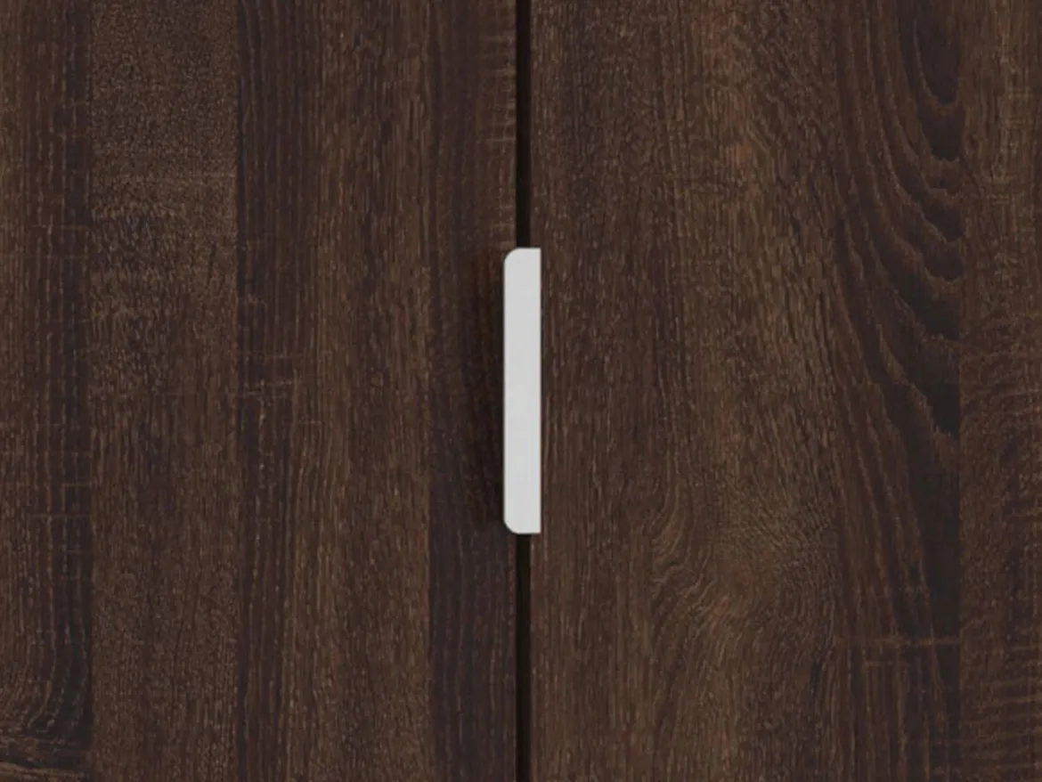 Scarpiera Marrone Noce 6 Ripiani 2 Ante 60x33x191.5h cm, Maniglie Incluse - Delizia