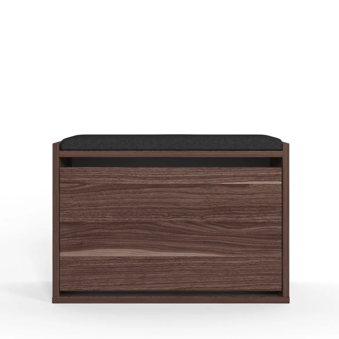 Scarpiera Marrone Noce un Ripiano 2 Vani 65x43.5x32h cm, Un'anta