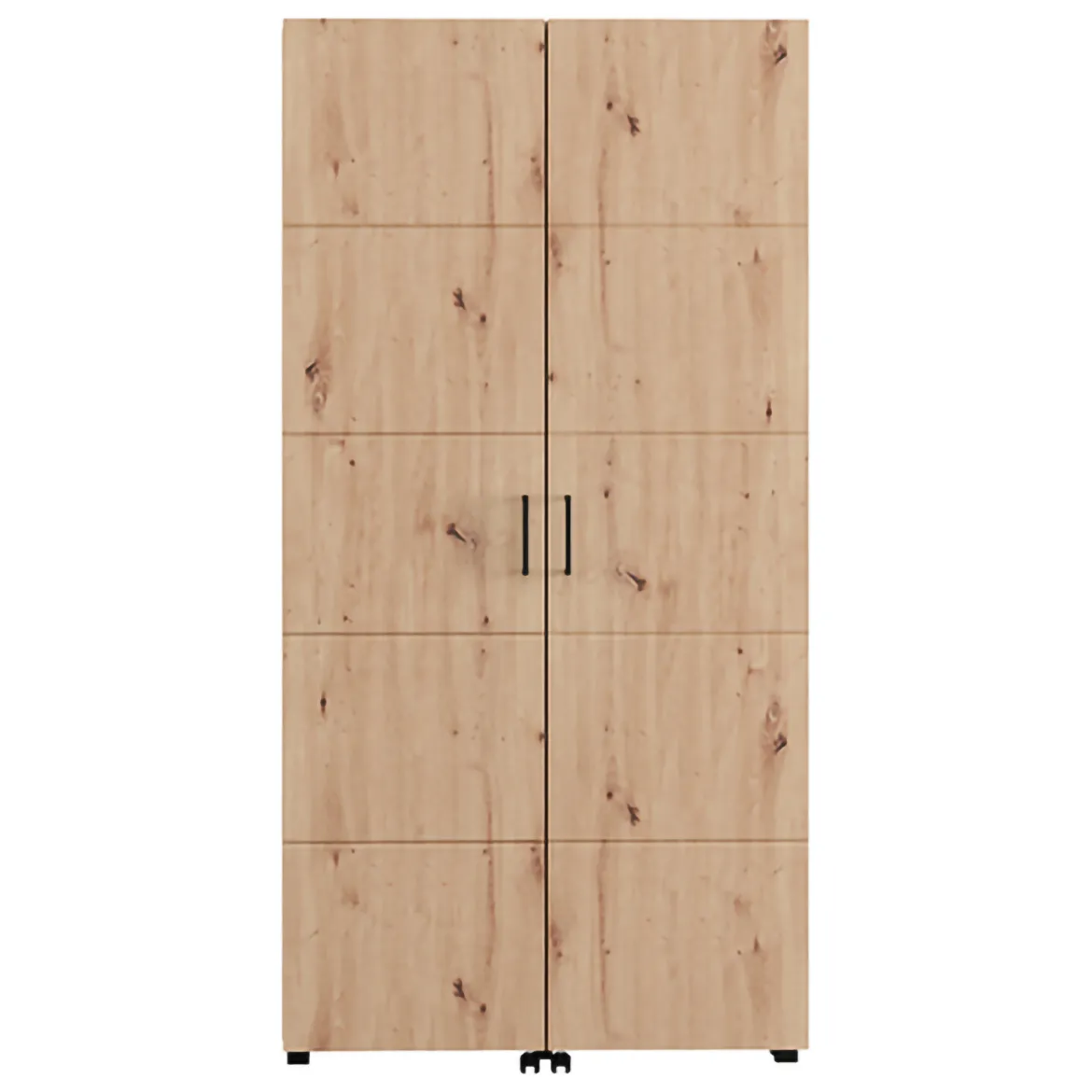 Scarpiera Marrone Rovere Nodi Nero 15 Ripiani 2 Ante 92x33x185h cm, Ante con Doppia Capienza, Apertura con Ruote - Bled