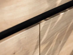 Scarpiera Marrone Rovere Nodi Nero 9 Ripiani 4 Ante 80x40x205.5h cm, Piedini Inclusi - Peligni