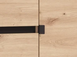 Scarpiera Marrone Rovere Nodi Nero un Cassetto 6 Ripiani 118.5x40x109.5h cm, 3 Ante - Orotelli
