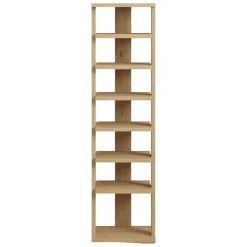 Scarpiera Marrone Rovere 8 Paia 8 Ripiani 30x30x110h cm, 7 Vani - Soddi