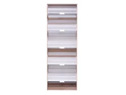Scarpiera Marrone Rovere 10 Ripiani 10 Vani 67x28x191.5h cm, 5 Ante - Dentro