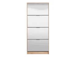 Scarpiera Marrone Rovere 8 Ripiani 8 Vani 67x28x155.5h cm, 4 Ante - Pentone