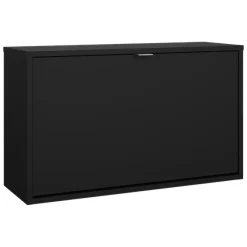 Scarpiera Nero Colore Ante Nero 70.3x24.05x41.8h cm, - Ordona