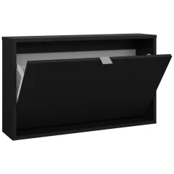 Scarpiera Nero Colore Ante Nero 70.3x24.05x41.8h cm, - Ordona