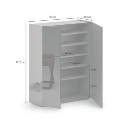 Scarpiera Nero Lucido Trasparente 5 Ripiani 20 Paia 60x40x190h cm, 6 Vani - Zumaglia