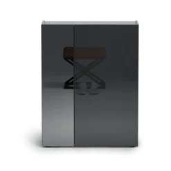 Scarpiera Nero Lucido Trasparente 5 Ripiani 20 Paia 60x40x190h cm, 6 Vani - Zumaglia