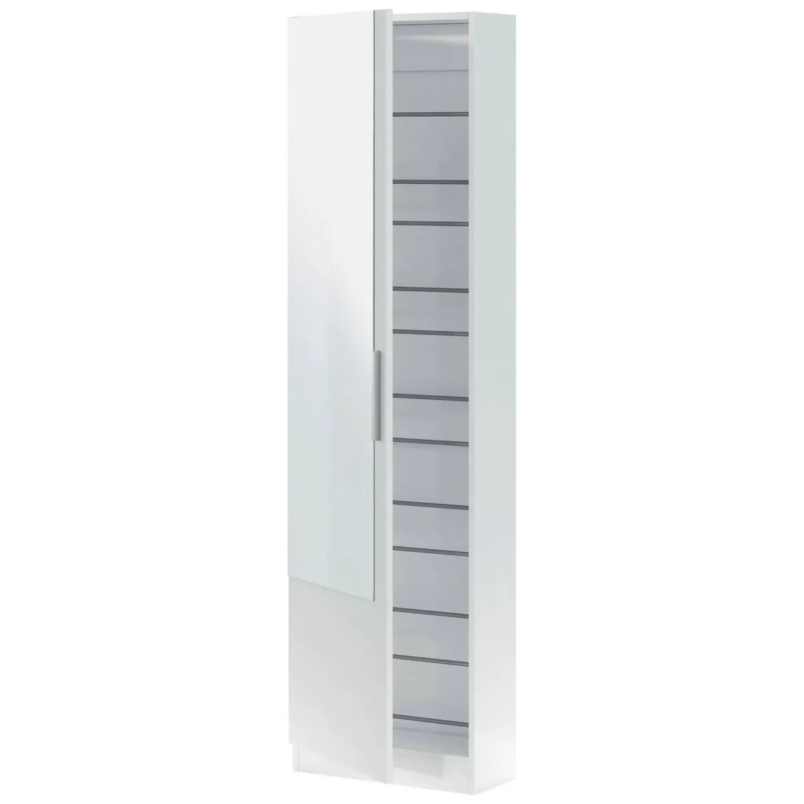 Scarpiera 16 paia bianca 50x180h cm 1 anta specchio - Euro
