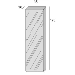 Scarpiera 10 paia bianca 50x178h cm con specchio - Amonature