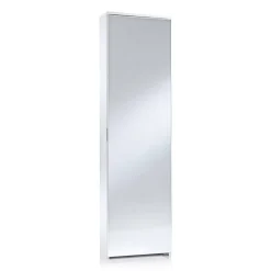 Scarpiera 10 paia bianca 50x178h cm con specchio - Amonature