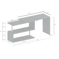 Scrivania angolare antracite 120x50cm - Topazio