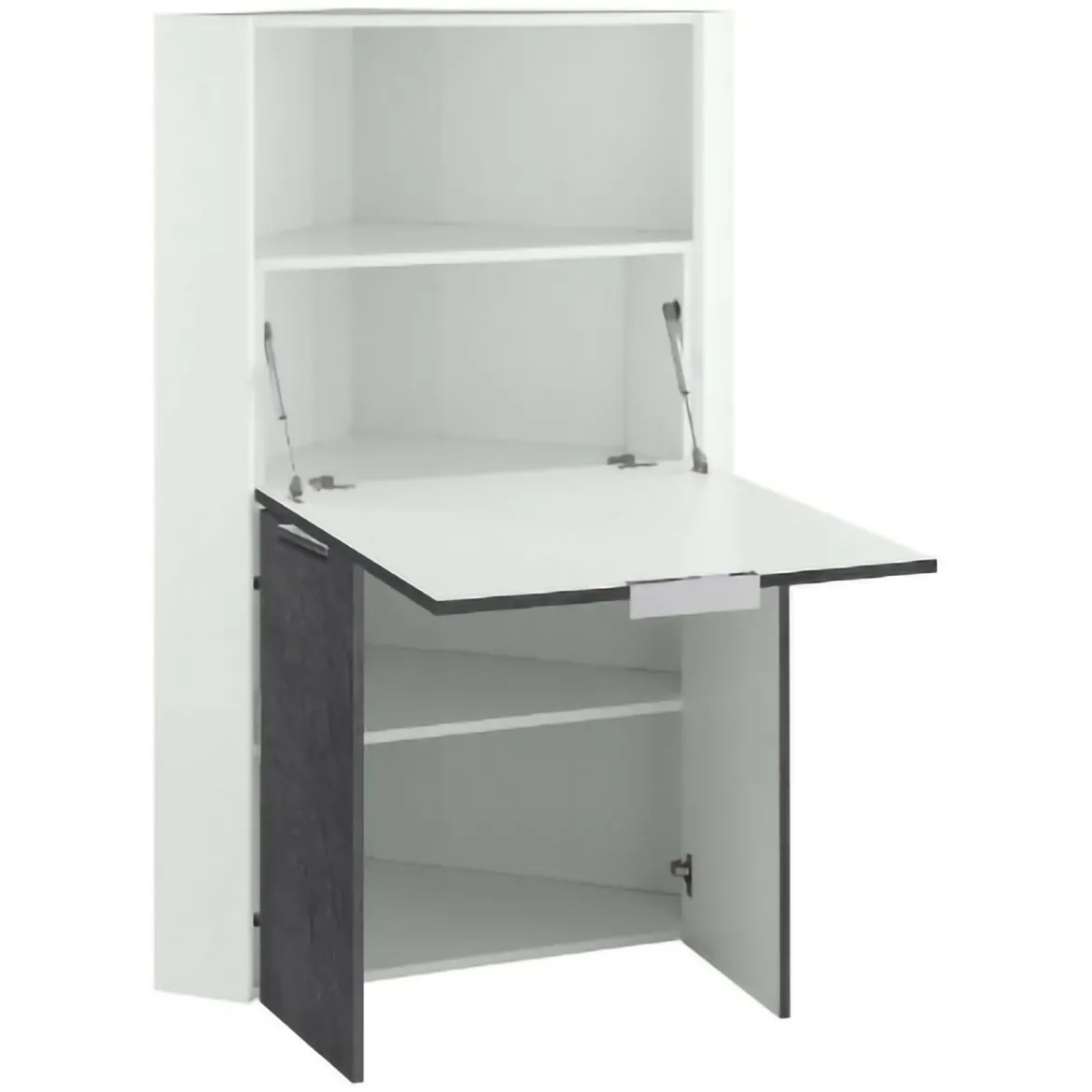 Scrivania angolare ardesia 70x57cm con libreria - Akiro