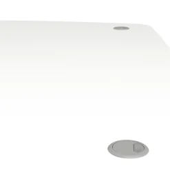 Scrivania angolare bianca e grigia 159x150cm con 3 cassetti - Alfango