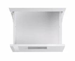 Scrivania angolare bianca lucida e legno 139x92cm con 1 cassetto - Andor