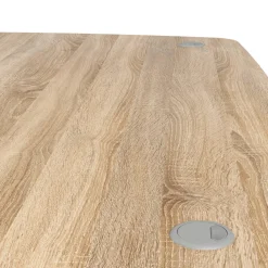 Scrivania angolare grigia e quercia 159x150cm con 3 cassetti - Alfango
