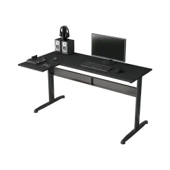 Scrivania angolare nera 80x140cm struttura in metallo - Acua