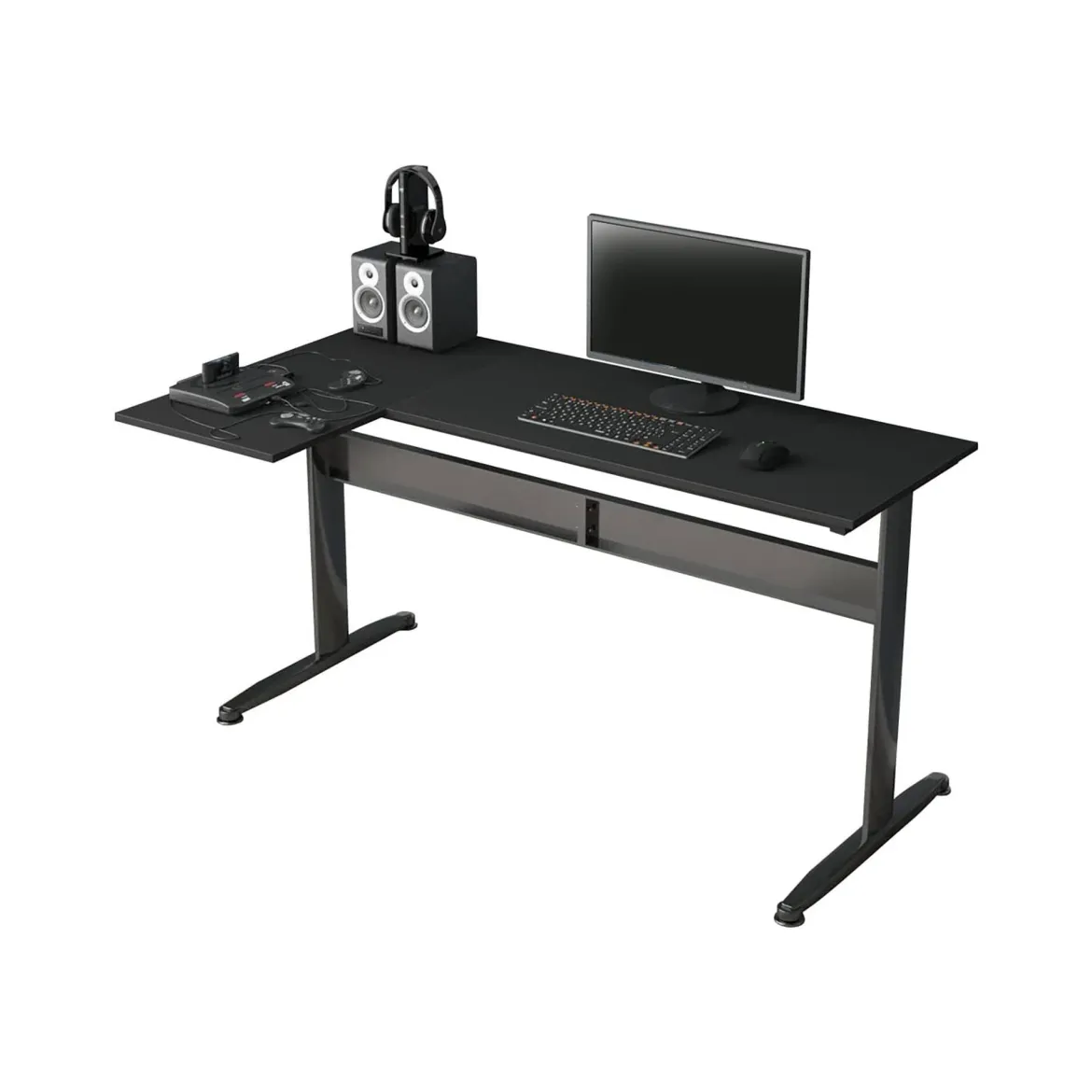 Scrivania angolare nera 80x140cm struttura in metallo - Acua