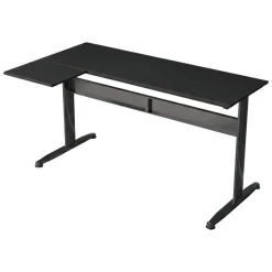 Scrivania angolare nera 80x140cm struttura in metallo - Acua