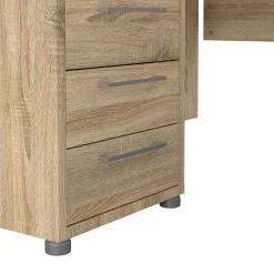 Scrivania angolare quercia 159x150cm con 3 cassetti - Lumpur