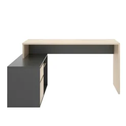 Scrivania angolare rovere e antracite 139x92cm con 1 cassetto - Andor