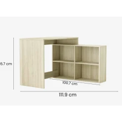 Scrivania angolare rovere e bianca 111x100cm - Kyarr