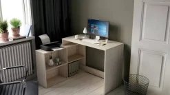 Scrivania angolare rovere e bianca 111x100cm - Kyarr