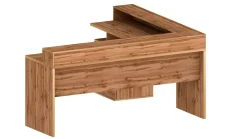 Scrivania angolare rovere 180x90cm con 3 cassetti - Leonilda