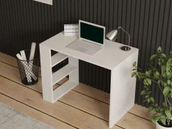 Scrivania Beige 3 Ripiani 3 Vani 90x50x70h cm, con Libreria - Torrile