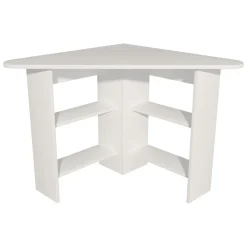 Scrivania Bianco Angolare 5 Ripiani 80x80x74h cm, 4 Vani - Mamette