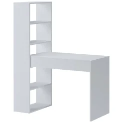Scrivania Bianco Modulabile 3 Ripiani 120x53x141h cm, 4 Vani - Cartura
