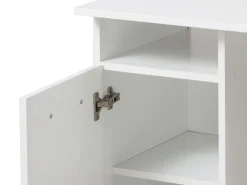 Scrivania Bianco Opaco 2 Ripiani 3 Vani 100x50x74.5h cm, Un'anta - Tiriolo