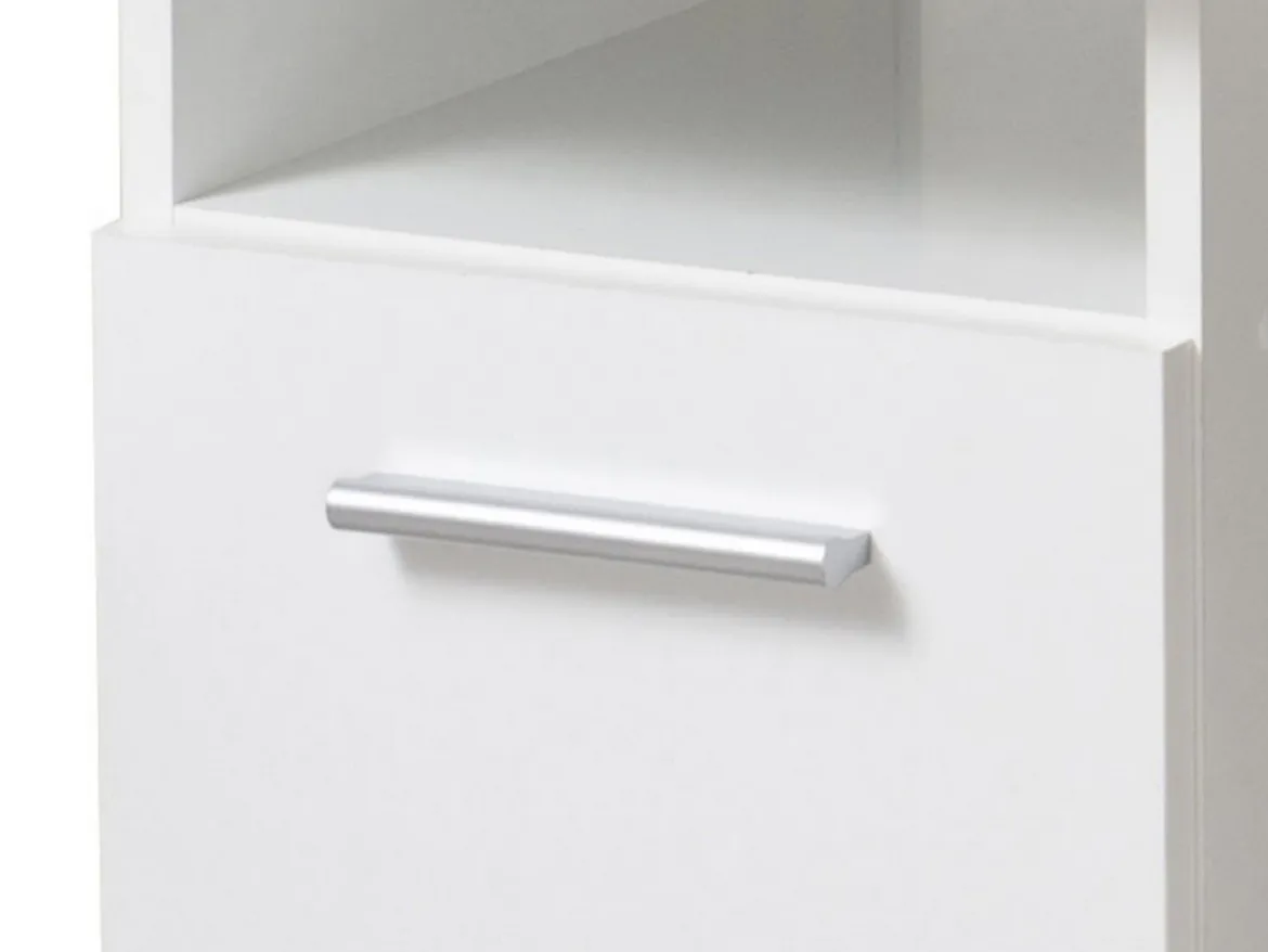 Scrivania Bianco Opaco 2 Ripiani 3 Vani 100x50x74.5h cm, Un'anta - Tiriolo
