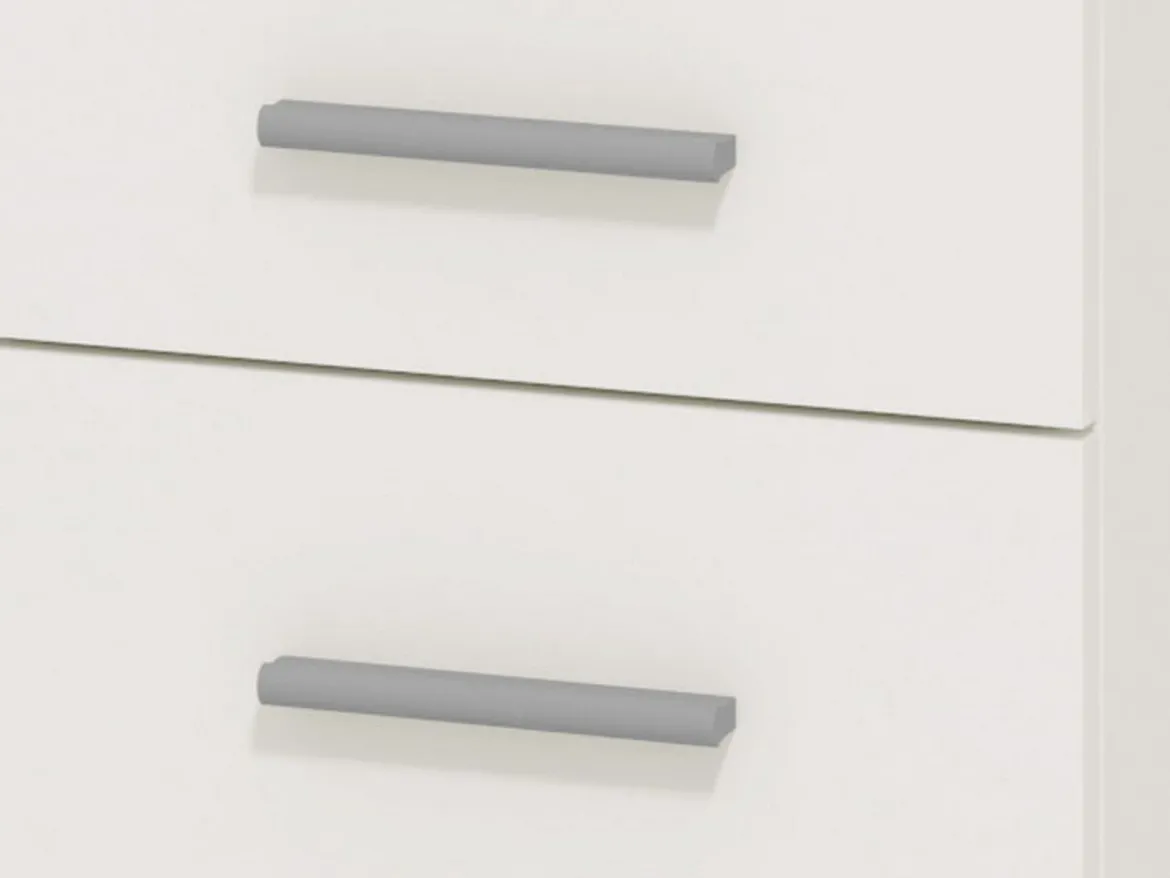 Scrivania Bianco 2 Ripiani 4 Cassetti 135x50x75.5h cm, 2 Vani - Flaminio
