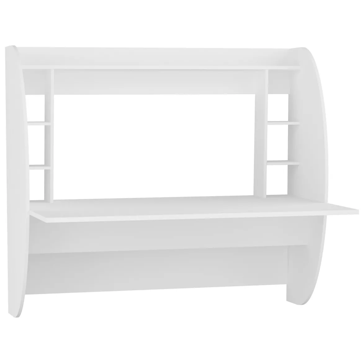 Scrivania Bianco 6 Ripiani Un'anta 124x55x120h cm, 6 Vani - Buronzo