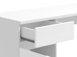 Scrivania Bianco un Cassetto un Ripiano 130x50x75.5h cm, Un'anta - Cambio