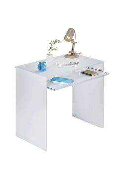 Scrivania Bianco un Ripiano Supporto pc 90x54x79h cm, Colore Ripiano Bianco - Ajeje