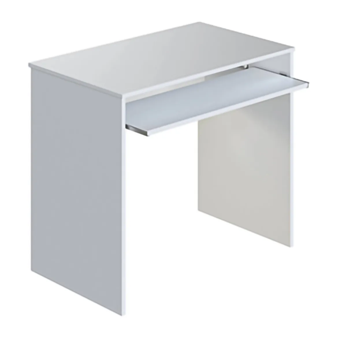 Scrivania Bianco un Ripiano Supporto pc 90x54x79h cm, Colore Ripiano Bianco - Ajeje