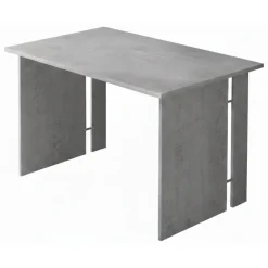 Scrivania Grigio Cemento Modulabile Fori Passacavi 119x78.2x75h cm, Colore Ripiano Grigio - Ullano