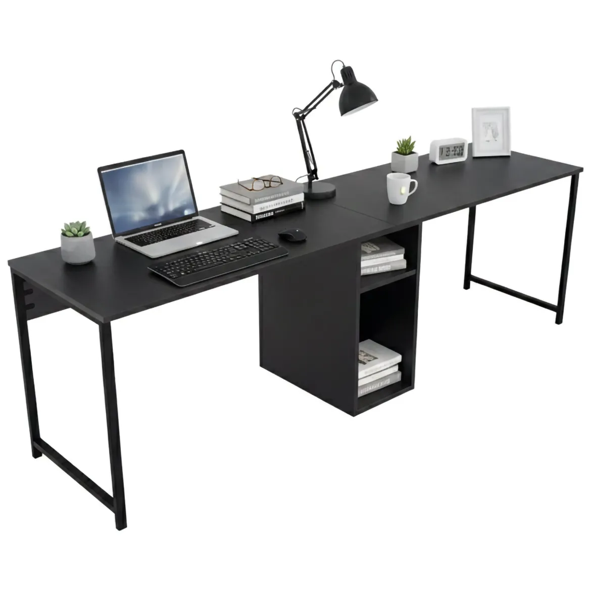 Scrivania lineare antracite 94x50cm con 1 cassetto - Vittone