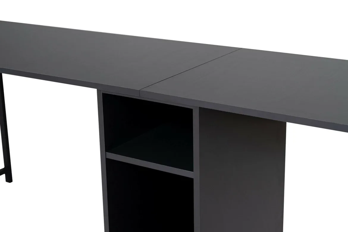Scrivania lineare antracite 94x50cm con 1 cassetto - Vittone