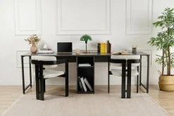 Scrivania lineare antracite 94x50cm con 1 cassetto - Vittone