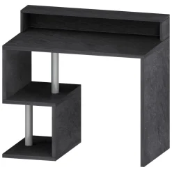 Scrivania lineare ardesia 100x50cm con porta pc - Eva