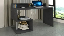 Scrivania lineare ardesia 140x60cm con supporto pc - Atemis